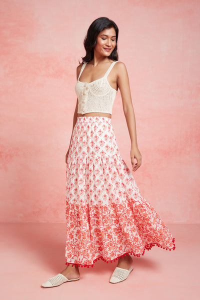 FRILLY SKIRT CAITLIN RED