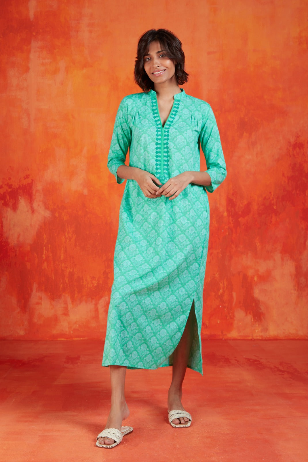 CLORINDA LONG KURTA LAUREN GREEN