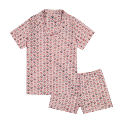 CORA WOMEN'S SHORT PAJAMA SET BIZZY BEAR LIGHT PINK