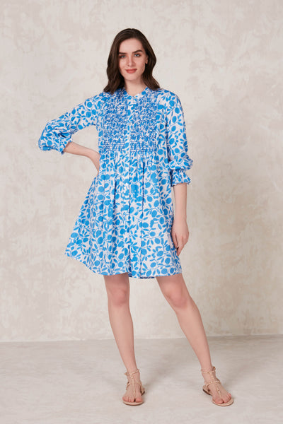 TALIA SHORT DRESS OKARI BLUE