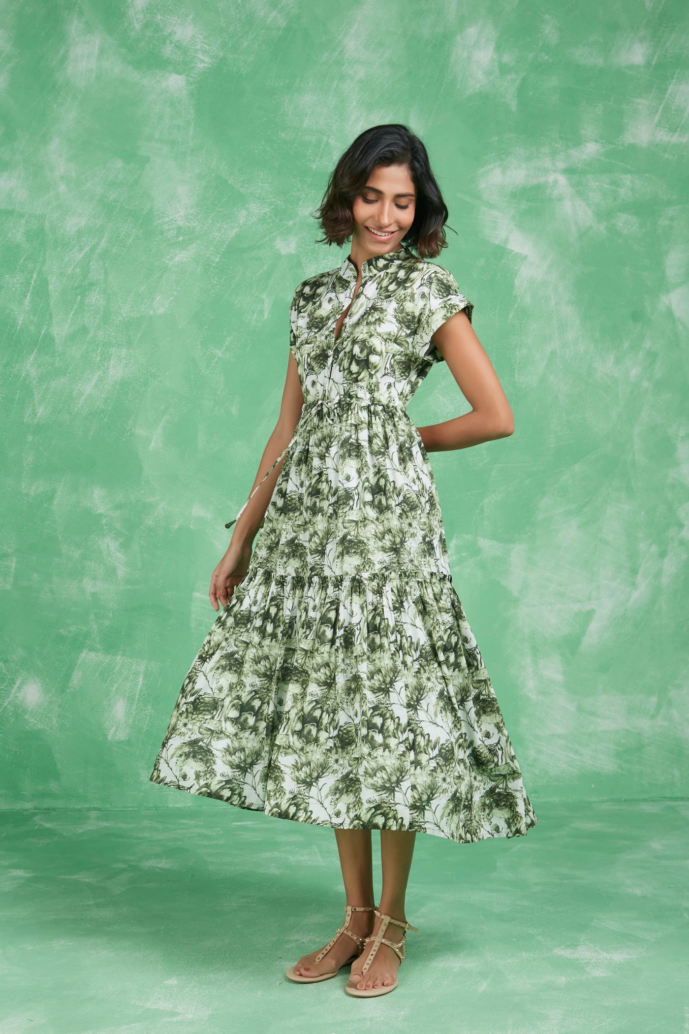 MUMI MIDI DRESS BHOPALI GREEN