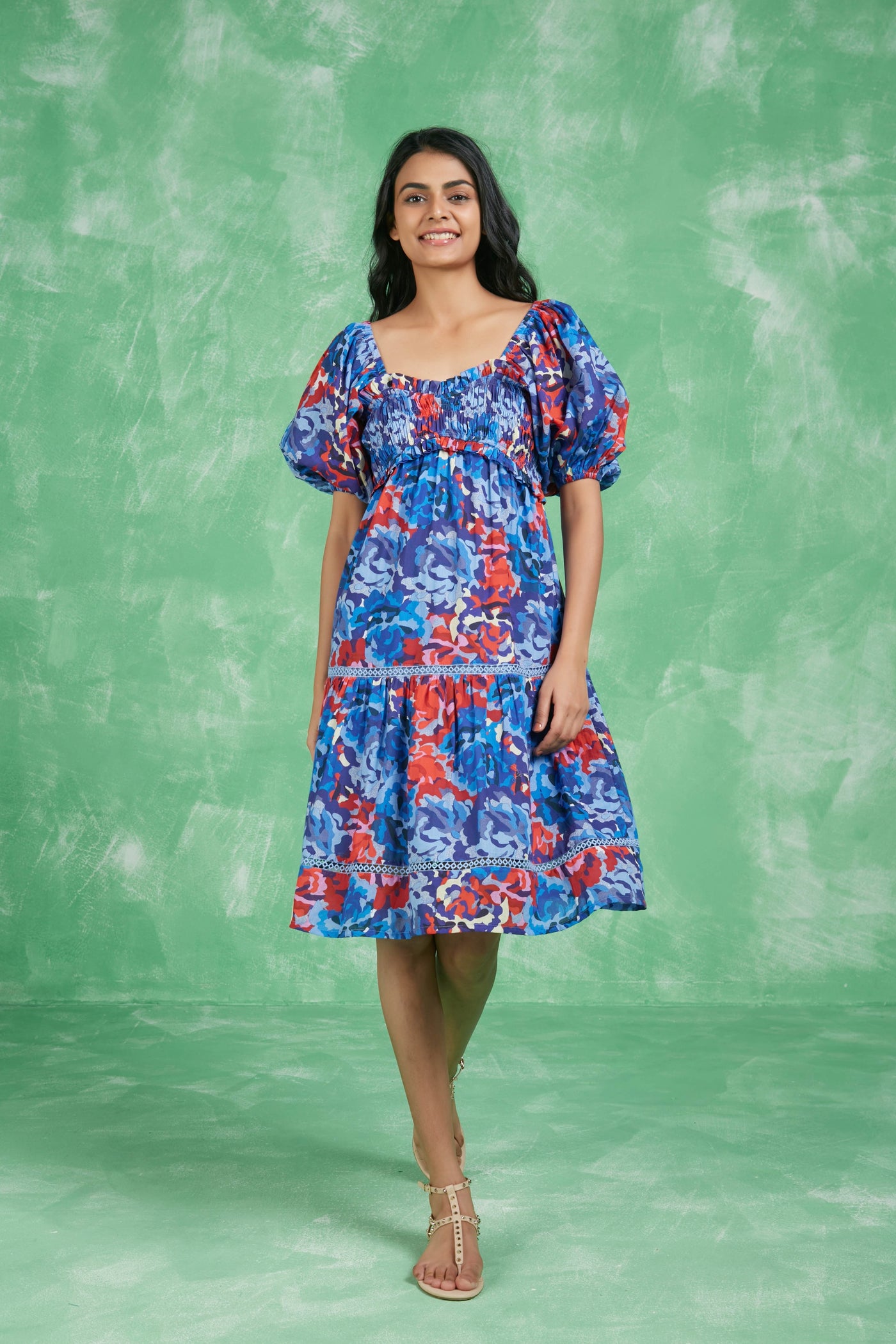 TAMARA SHORT DRESS BIKANER BLUE