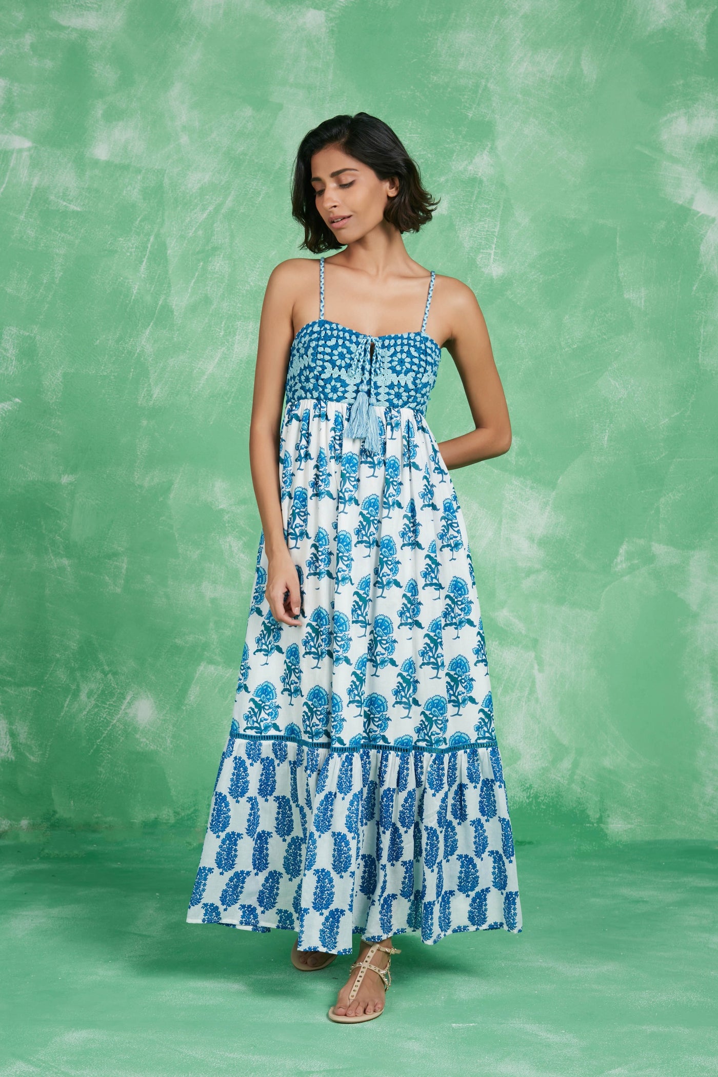 NEW GUINEA MAXI DRESS BALLY TURQUOISE