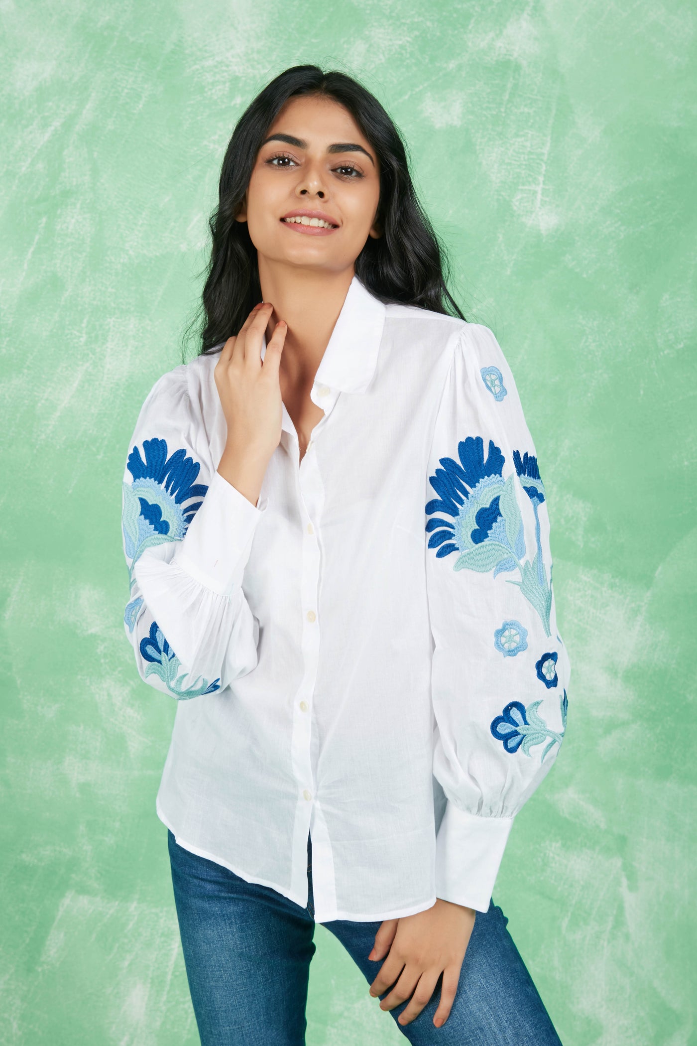 EMBROIDERED NORWAY SHIRT WHITE
