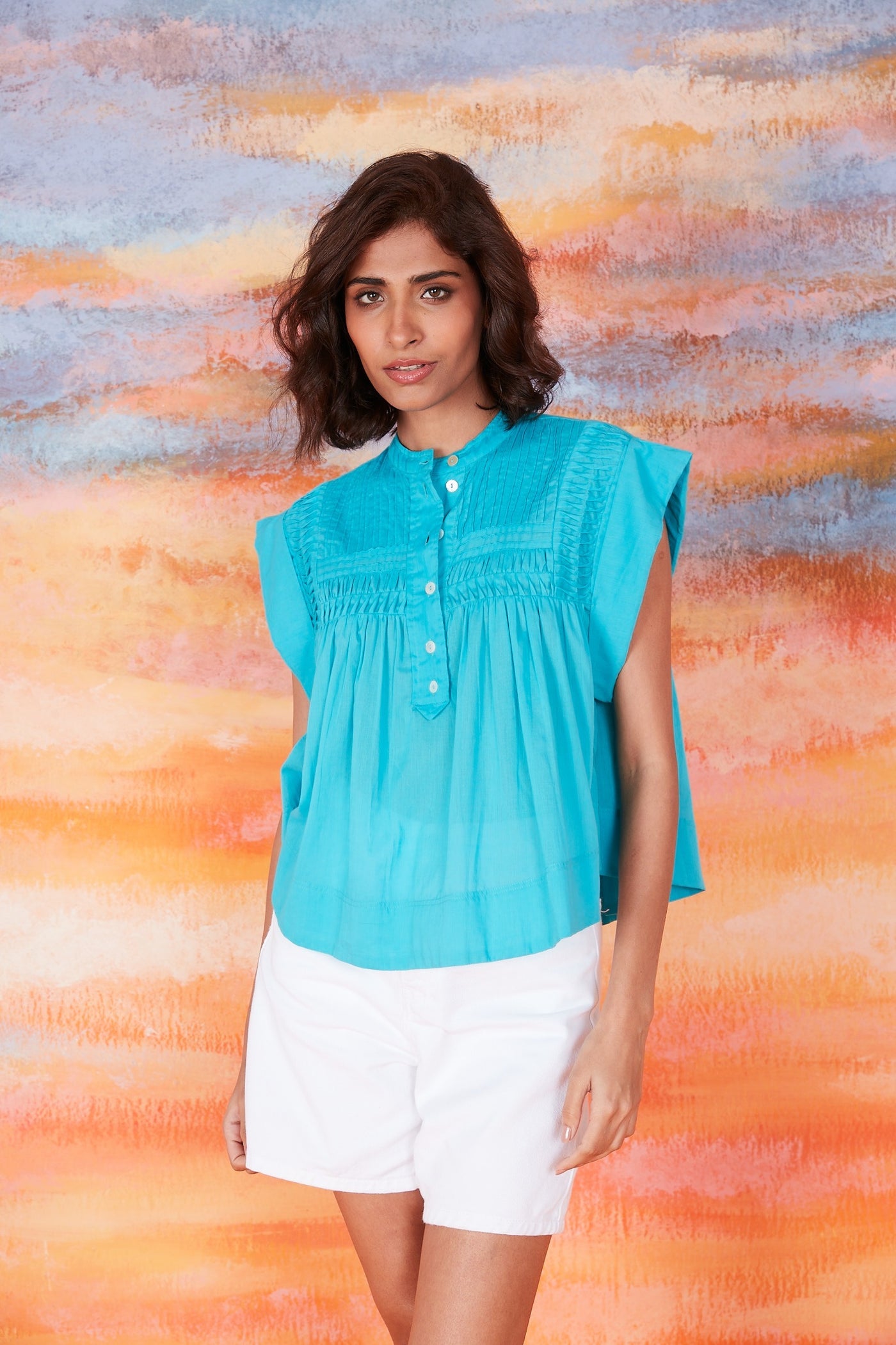 NINI TOP SOLID TURQUOISE