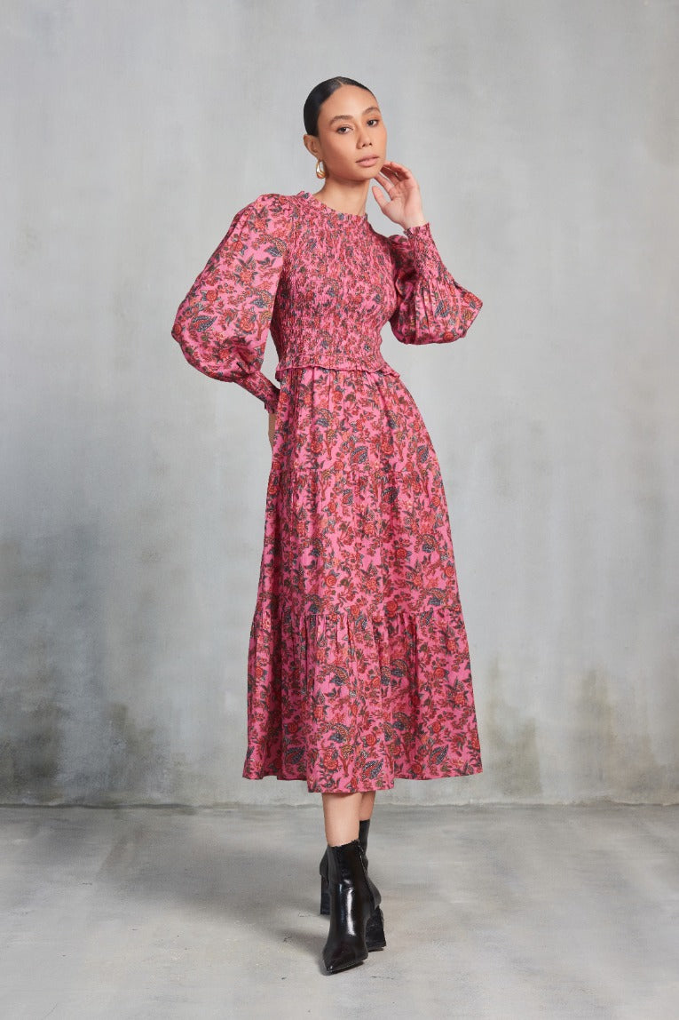 IVY MAXI DRESS OCCITANE PINK