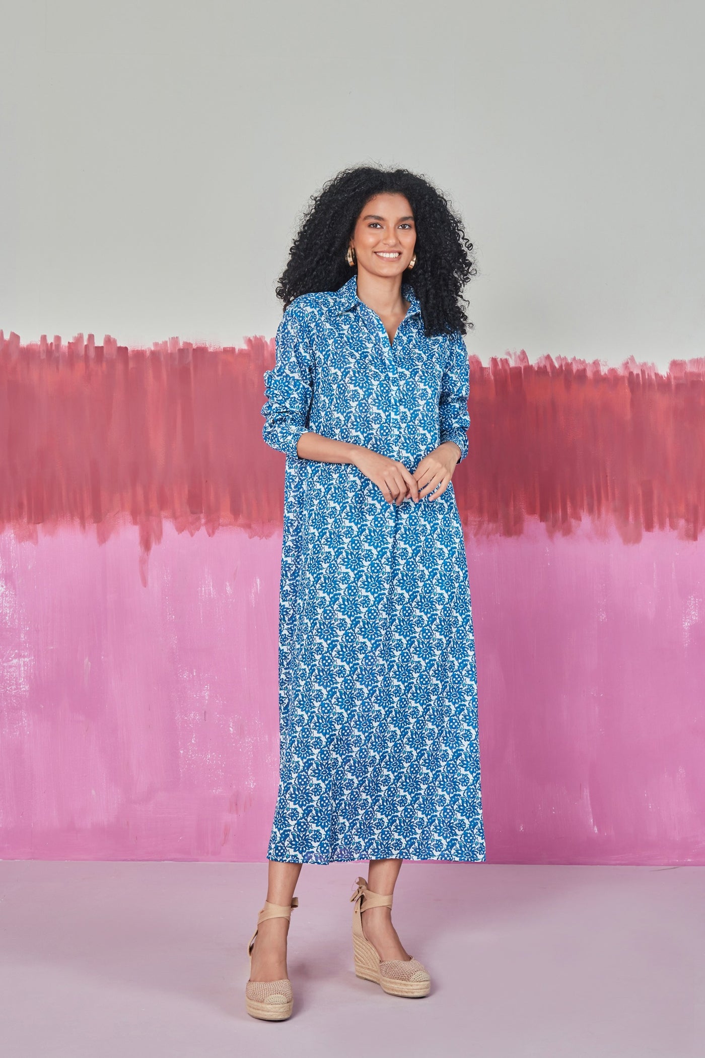 BRUSSELS LONG KURTA PANAJI BLUE