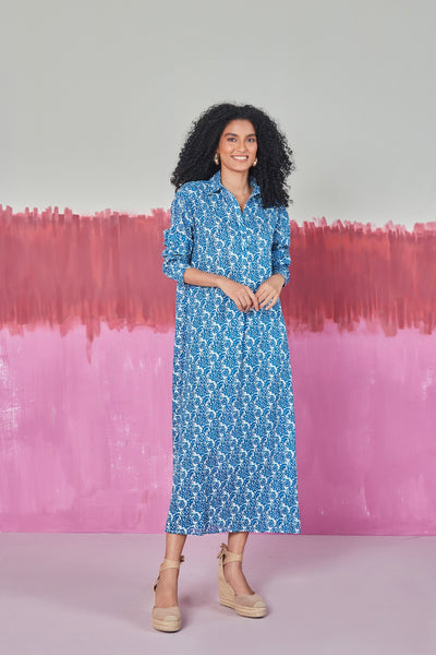 BRUSSELS LONG KURTA PANAJI BLUE