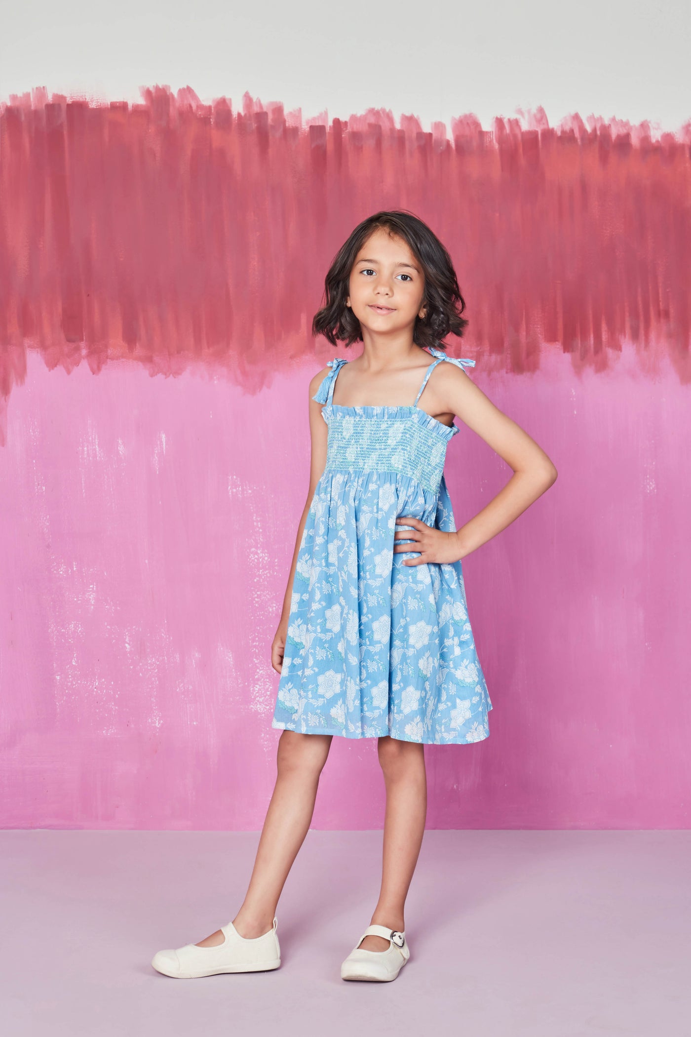 MAINE GIRLS DRESS CONDOLINA LIGHT BLUE