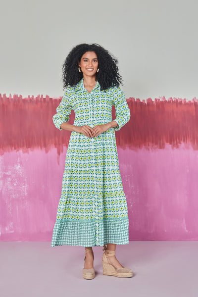 JINETTE MAXI DRESS CALI AQUA