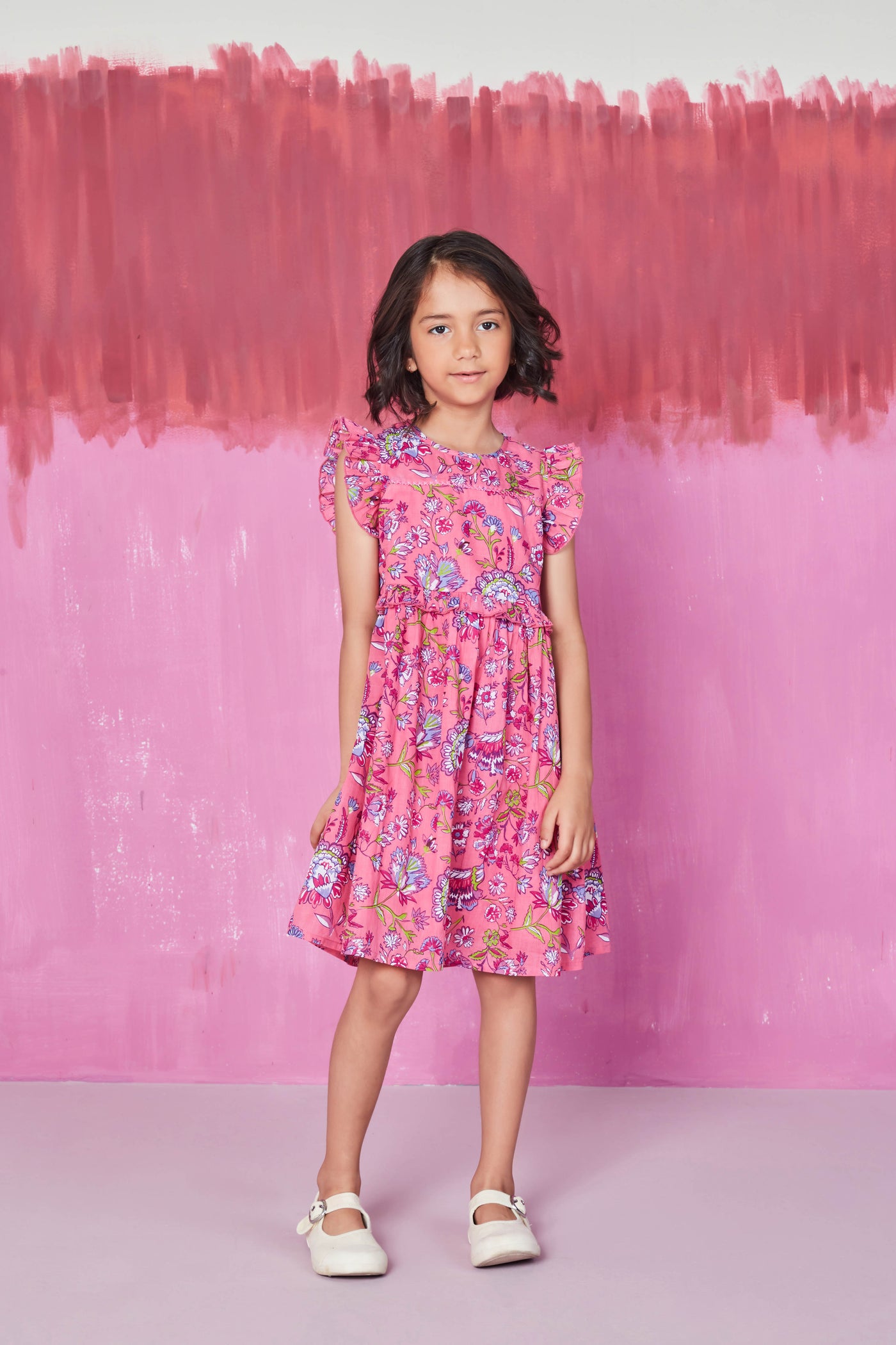 NICOLE GIRLS DRESS BARU PINK
