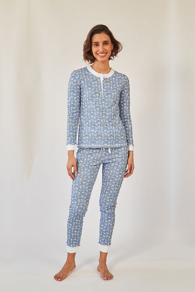 PIPPA WOMEN'S PAJAMA SET YOGA ELEPHANTS GREY