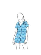 CORA WOMEN'S SHORT PAJAMA SET FISH BLUE
