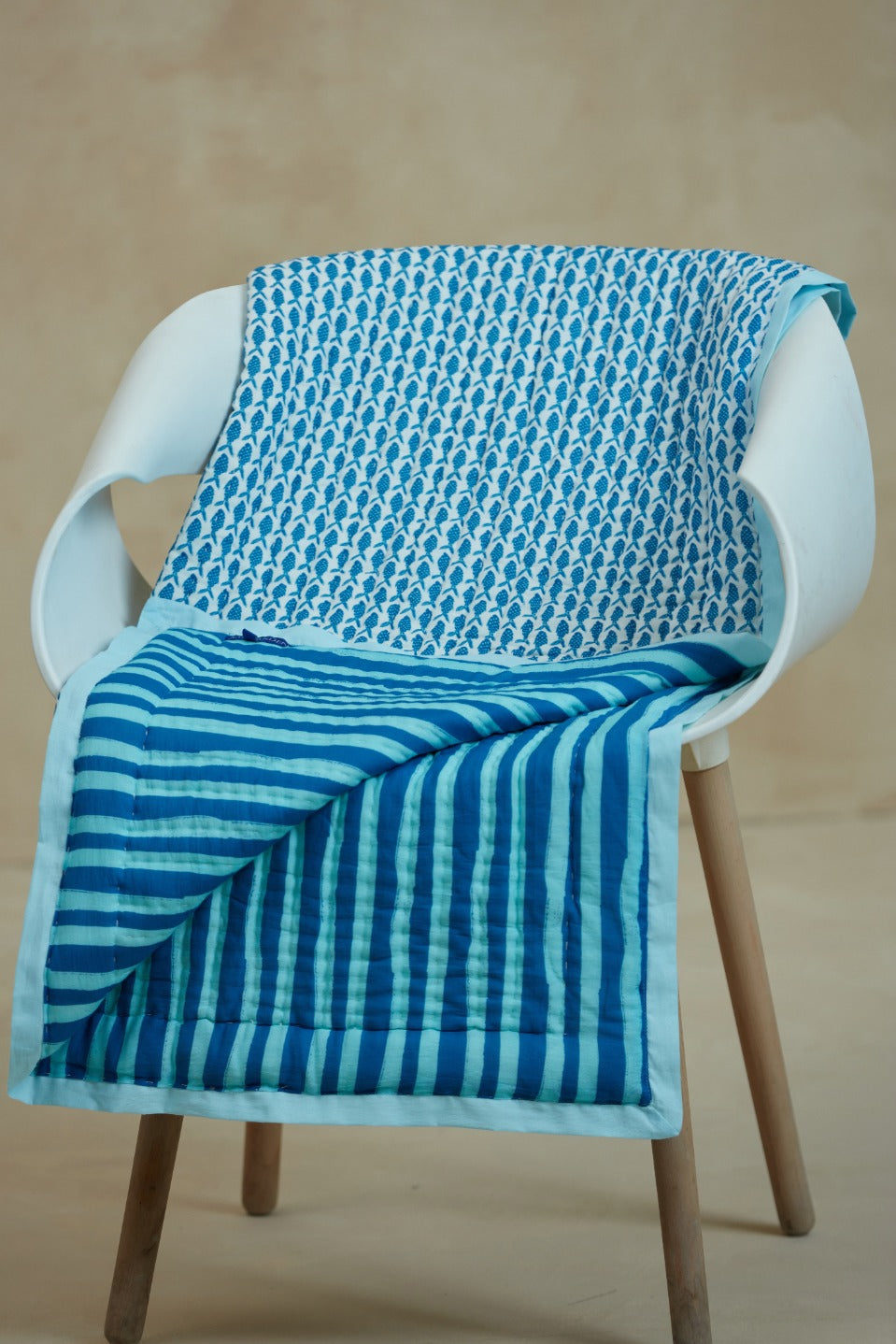 NIGHT NIGHT BABY QUILT FISH BLUE