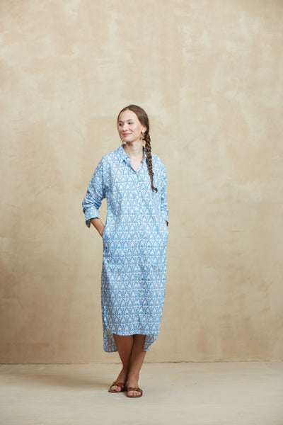BABEL MAXI DRESS TAORMINA LIGHT BLUE