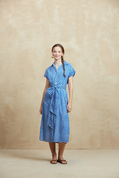 CATHERINE MAXI DRESS CAPRI BLUE