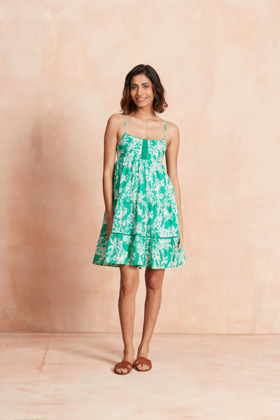 CARDIFF SHORT DRESS AMAZONIA GREEN