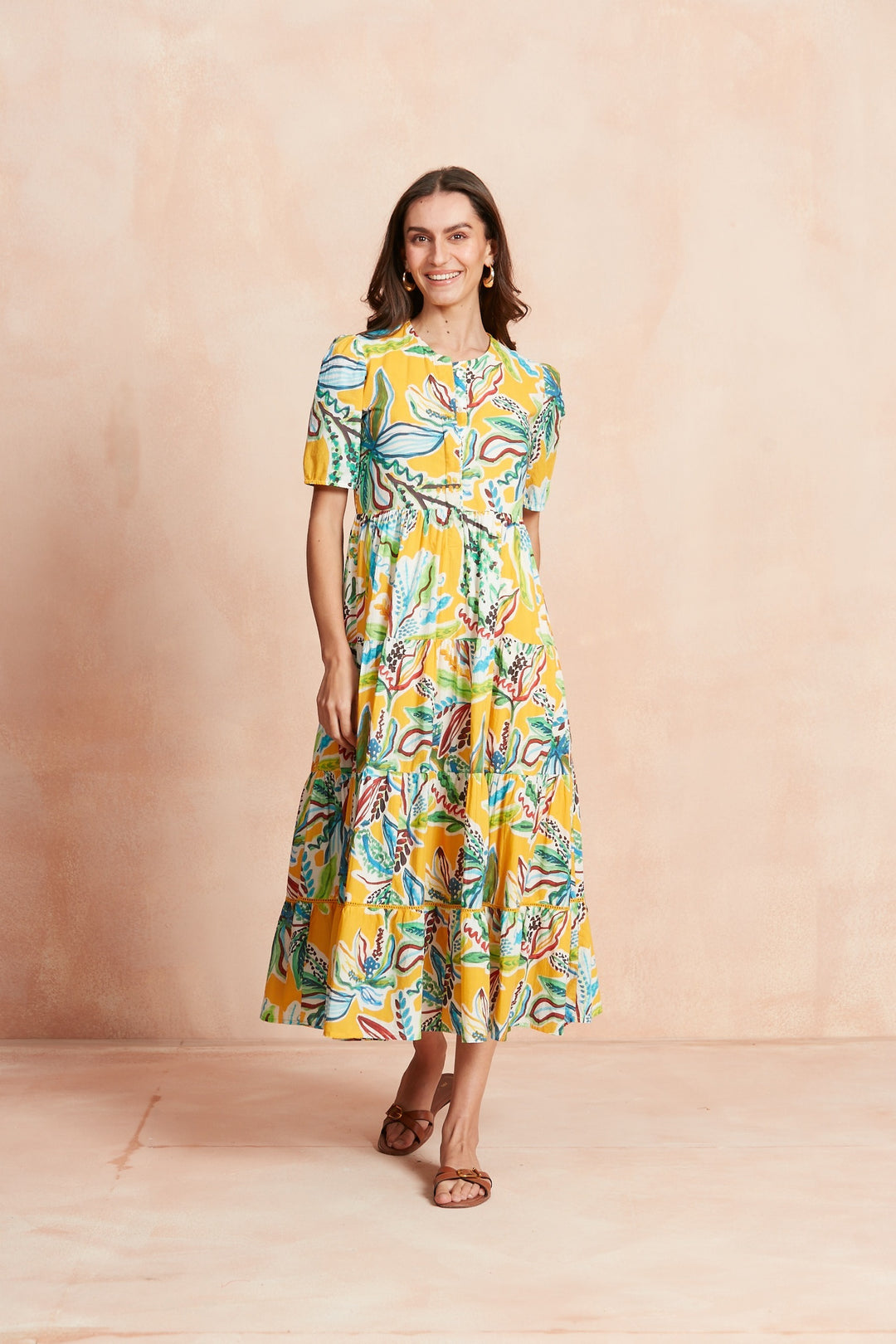 DAPHNE MIDI DRESS OLINDA ORANGE – Ros-Garden