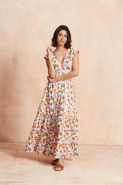 HILDA MIDI DRESS CARNAVAL RED
