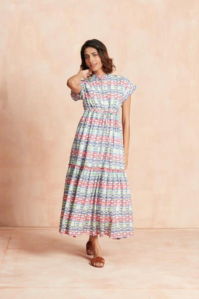 MUMI MIDI DRESS COPACABANA BLUE