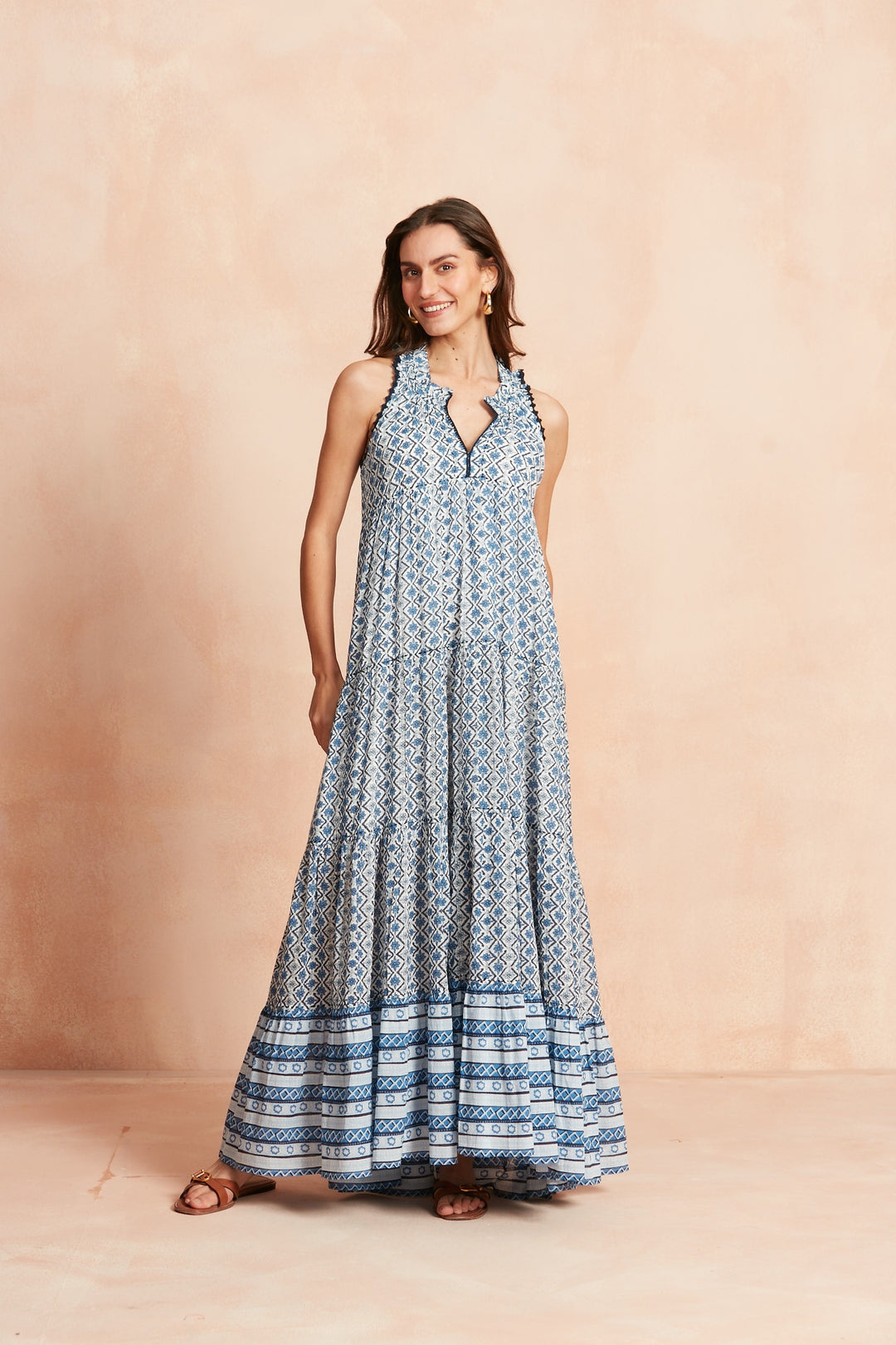 SOFIA MAXI DRESS FLORZINHA BLUE – Ros-Garden
