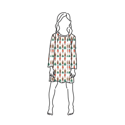 PENNY GIRL'S LOUNGE DRESS NUTCRACKER HOLLY
