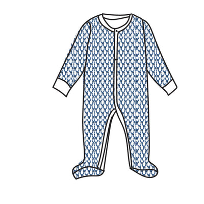 CASEY INFANT PAJAMA SUIT LUCKY BLUE