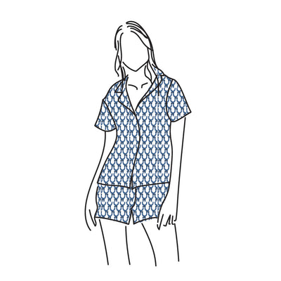 CORA WOMEN'S SHORT PAJAMA SET LUCKY BLUE