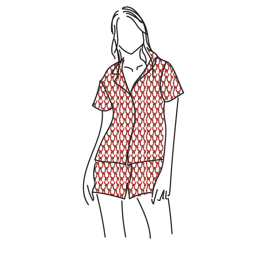 CORA WOMEN'S SHORT PAJAMA SET LUCKY CORAL