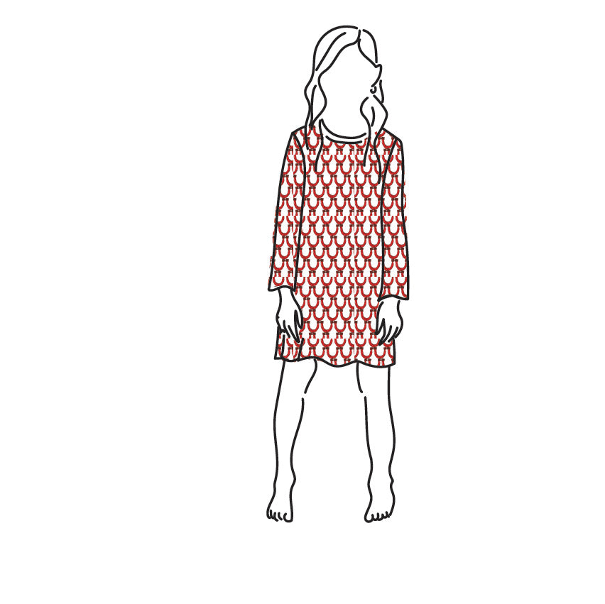 PENNY GIRL'S LOUNGE DRESS LUCKY CORAL