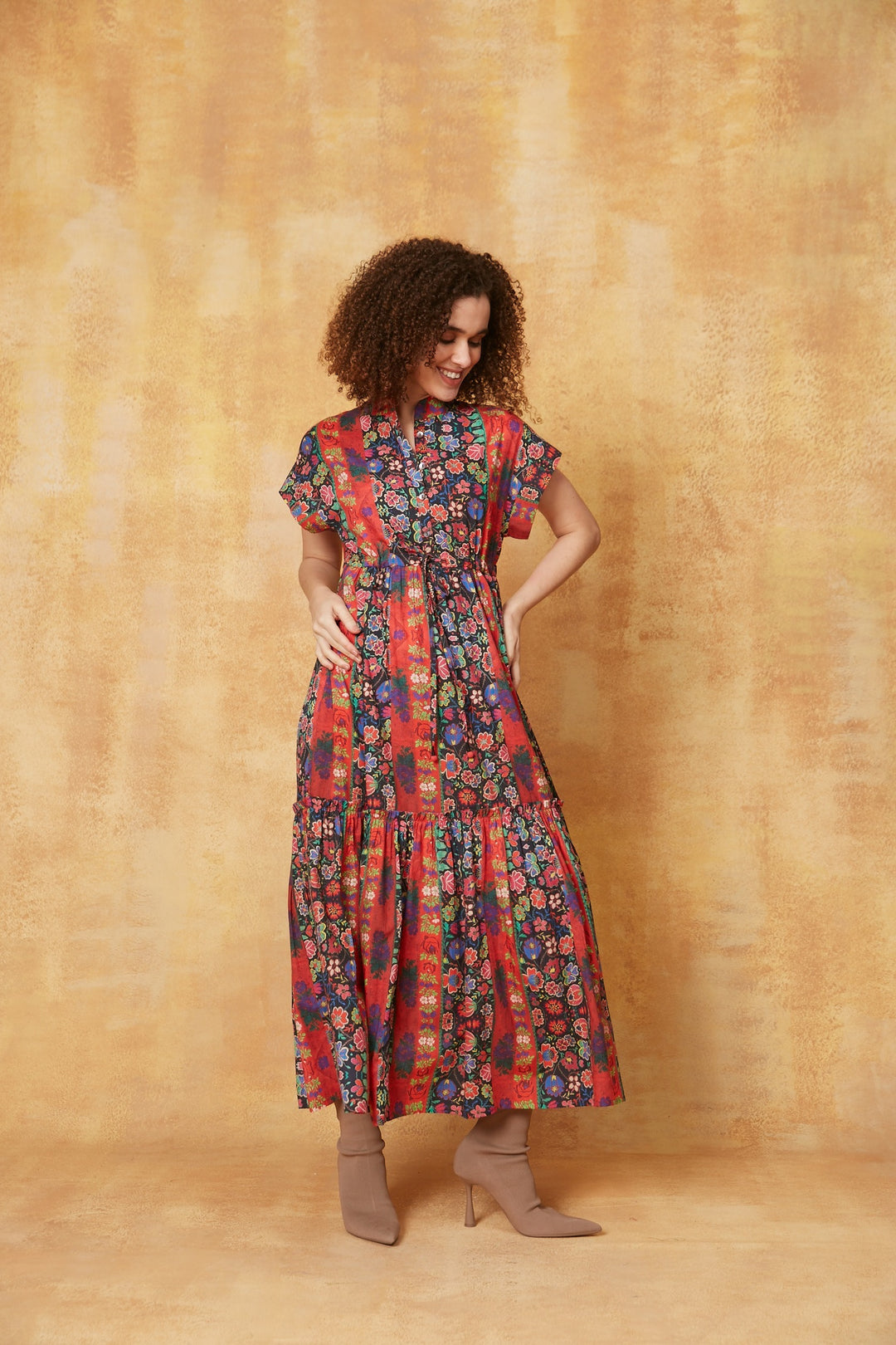 ro's garden mumi midi dress MUMI MIDI DRESS YESHI RED – Ros-Garden