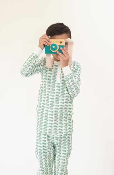 CAMERON KIDS PAJAMA SET CROCCO GREEN