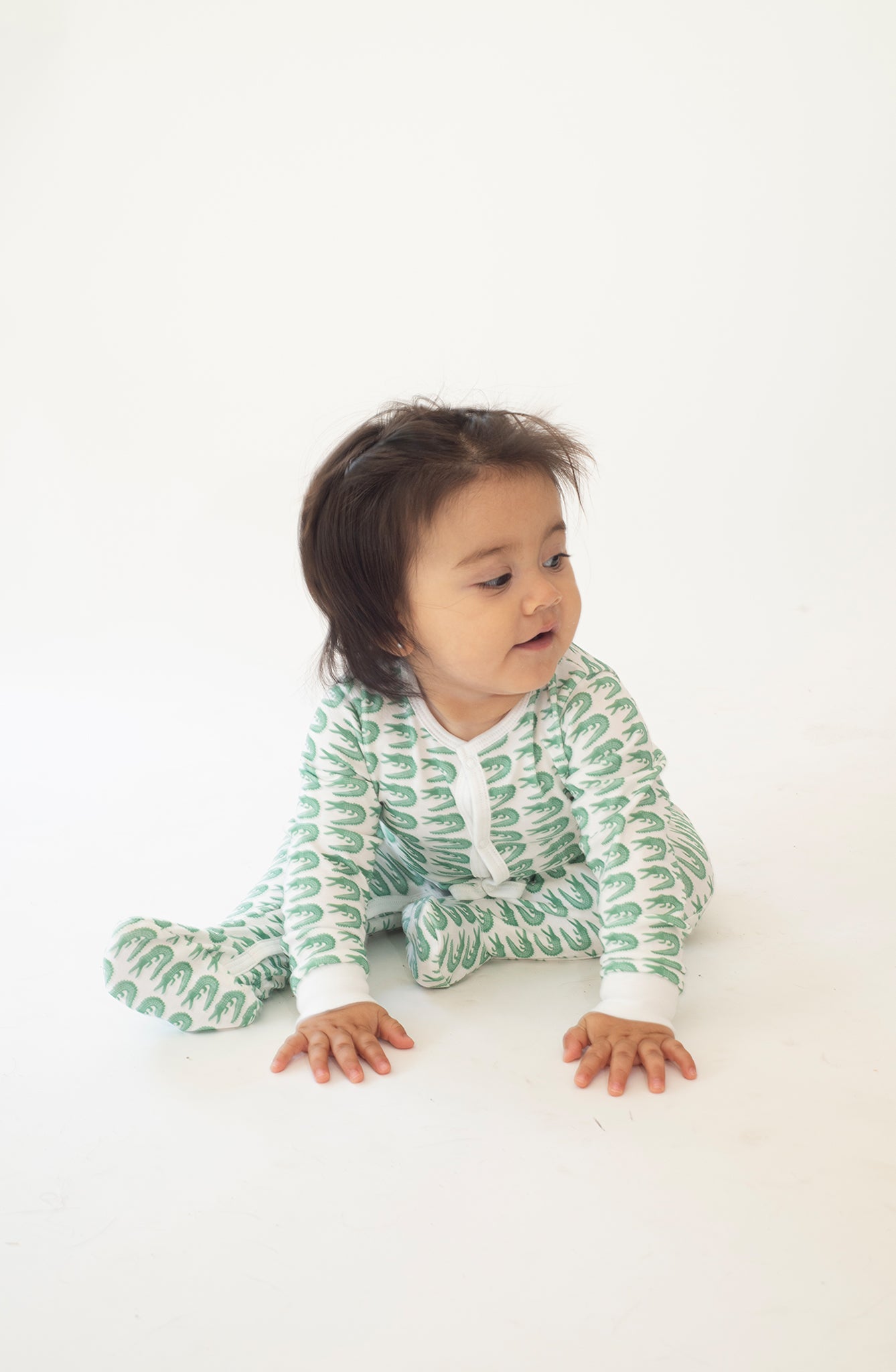 CASEY INFANT PAJAMA SUIT CROCCO GREEN