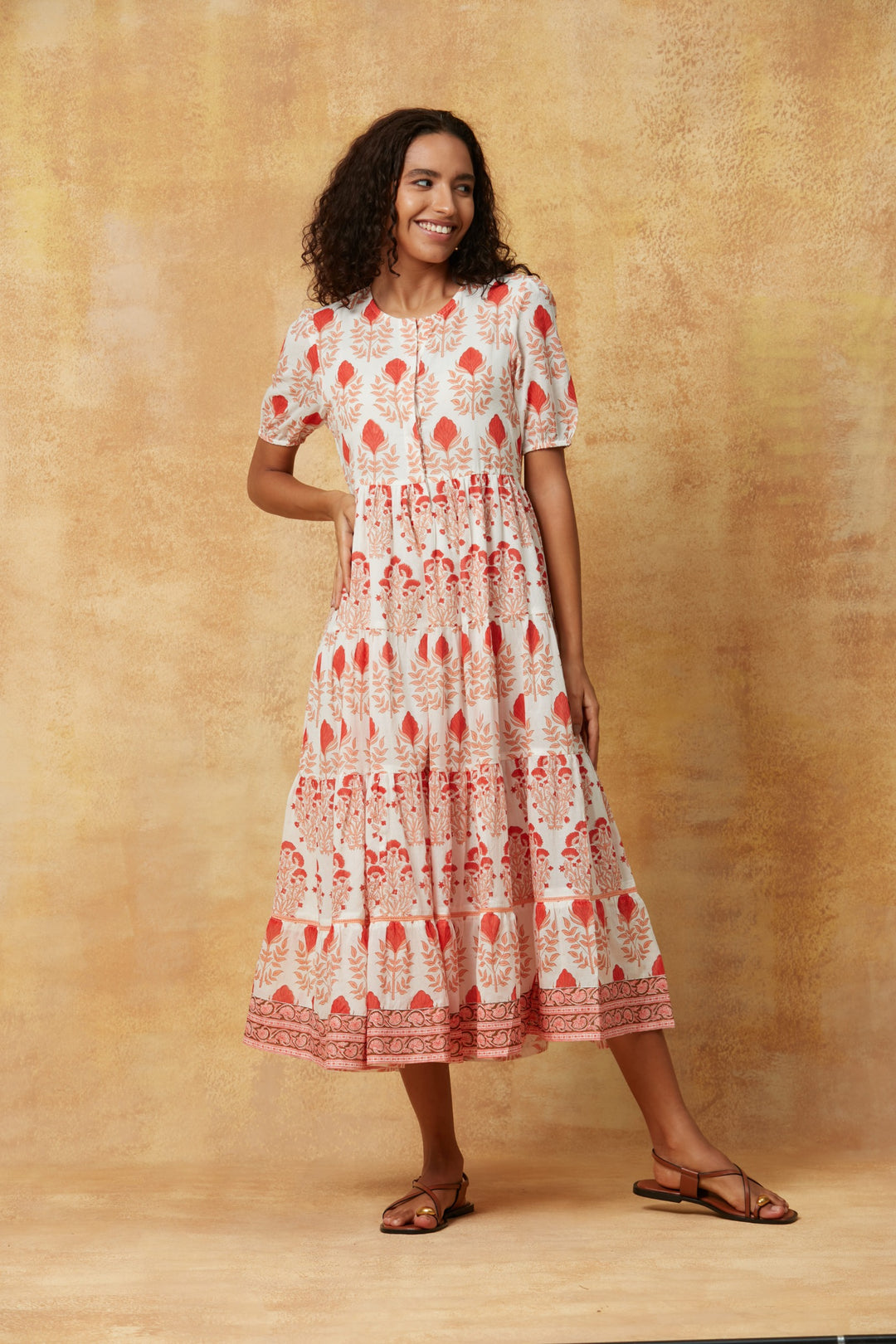 knee length dresses for ladies ELEVE LA ROSA DITSY MIDI DRESS – Nica's Clothing & Accessories