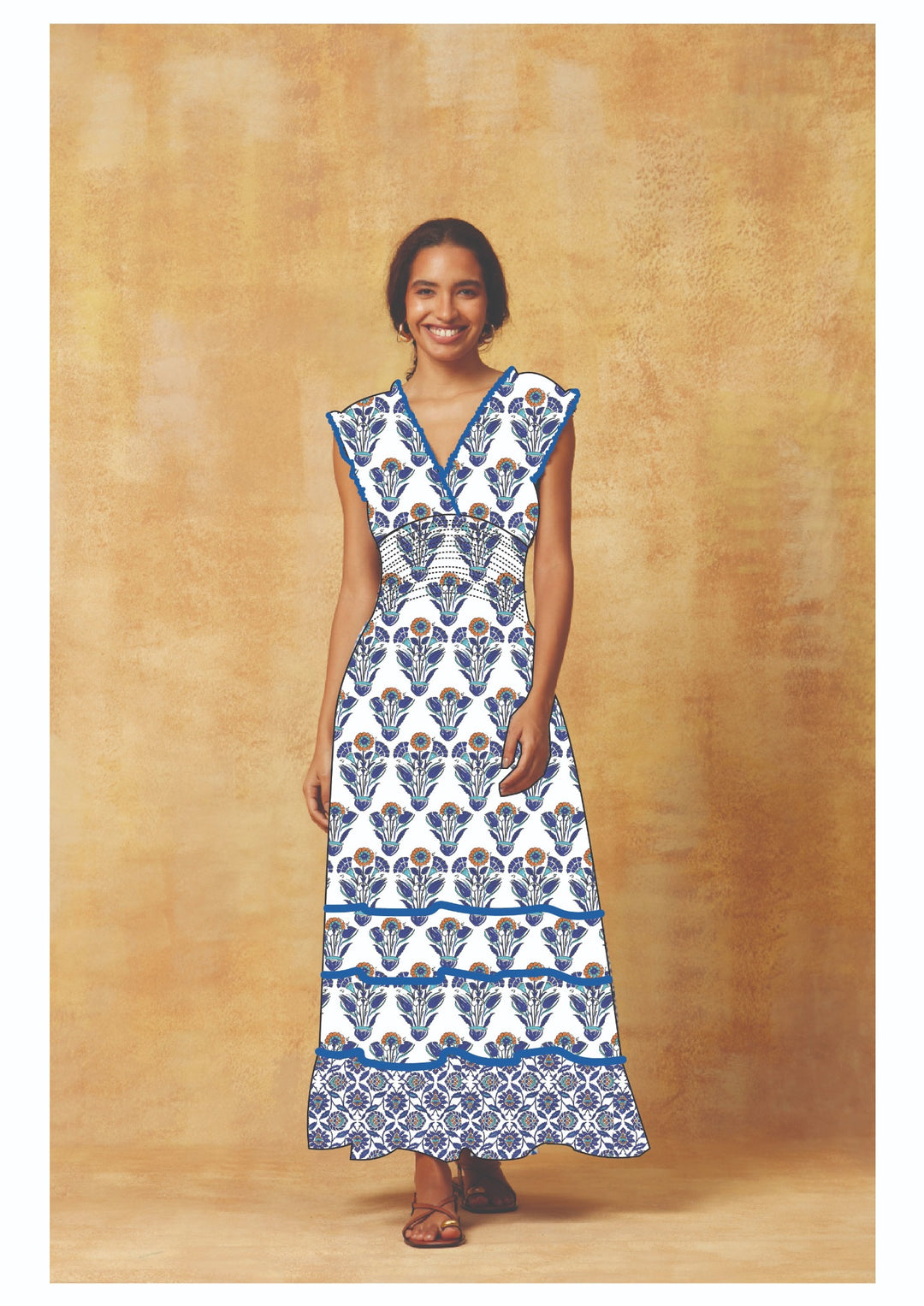 HILDA MIDI DRESS LAYLA BLUE – Ros-Garden