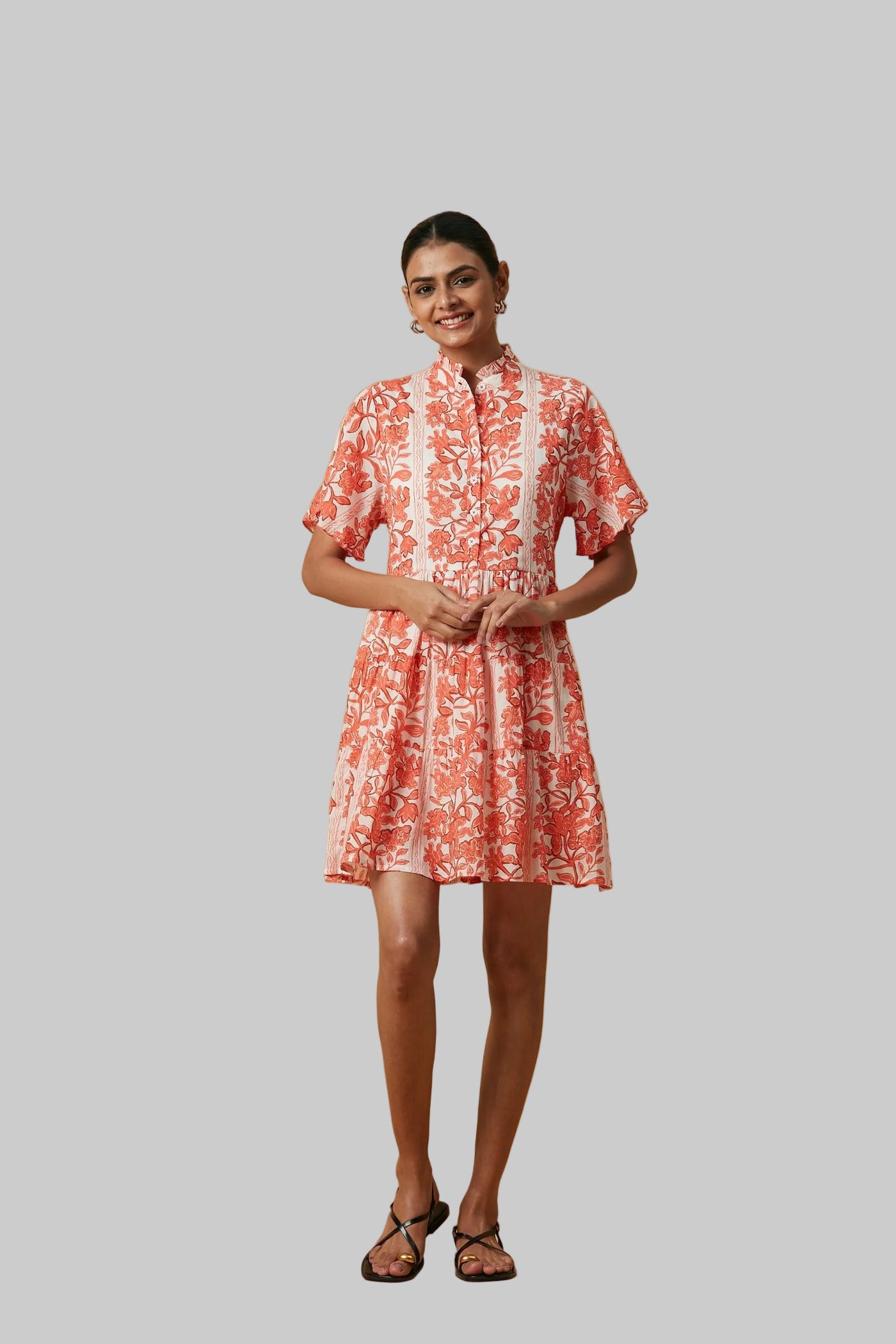 VIBEKA SHORT DRESS SERENDIPIA ORANGE – Ros-Garden