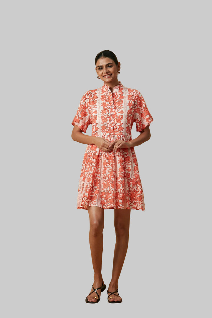 VIBEKA SHORT DRESS SERENDIPIA ORANGE – Ros-Garden