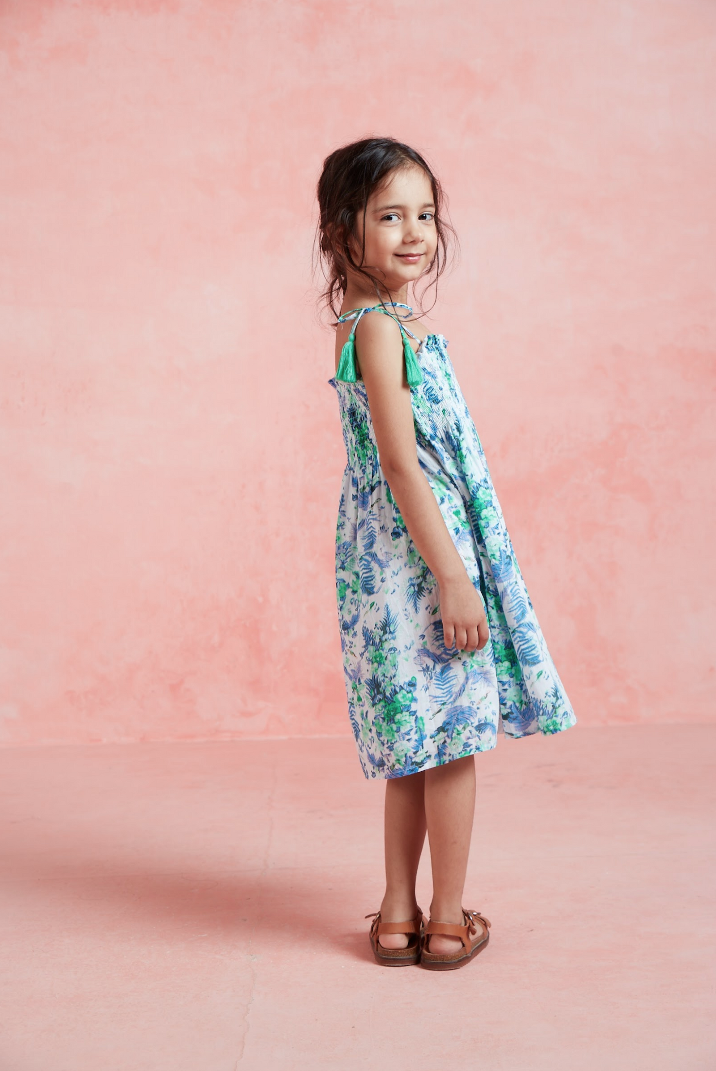 MAINE GIRLS DRESS JUNGLE GREEN