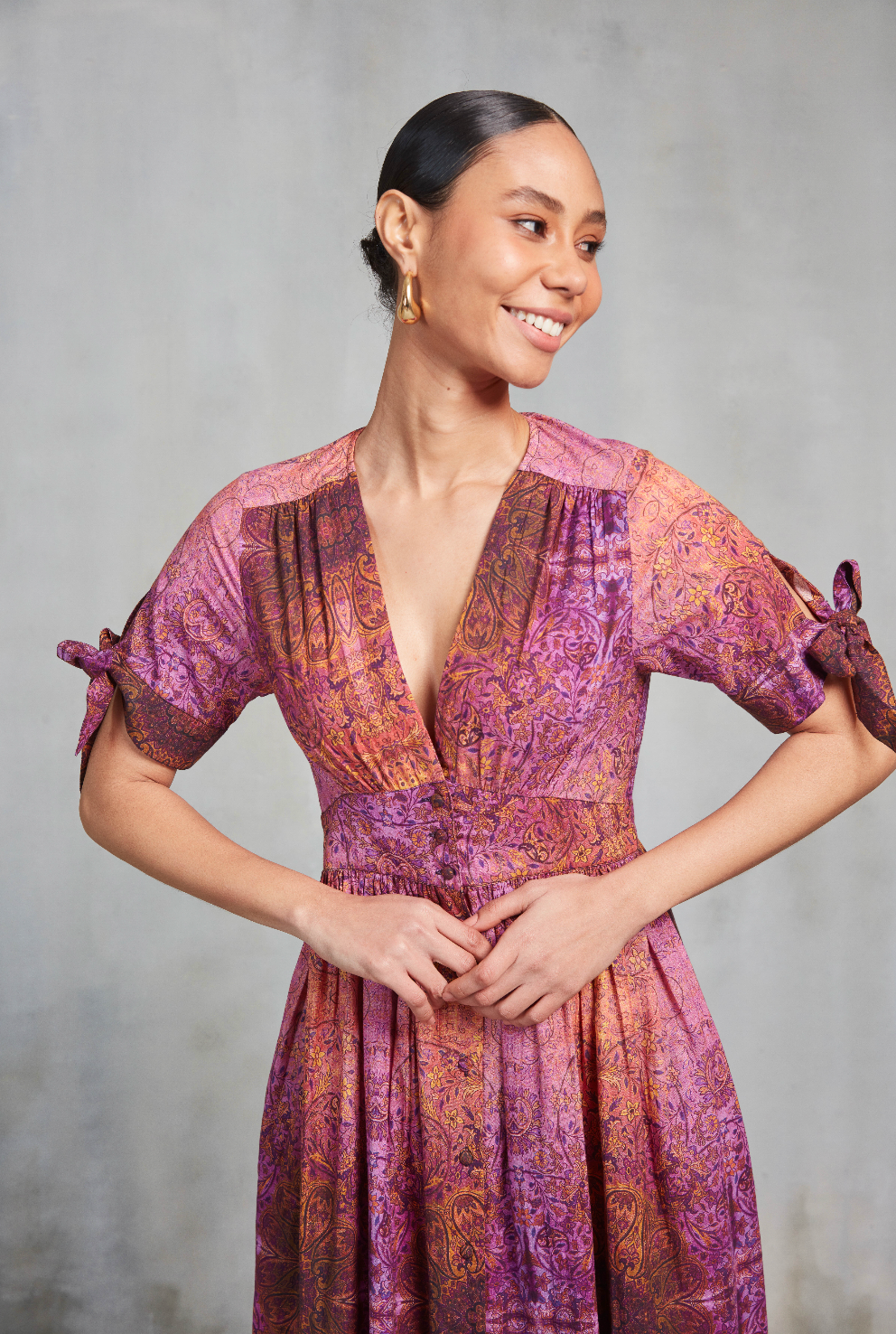 ASHLEY MIDI DRESS LAHORE LILAC