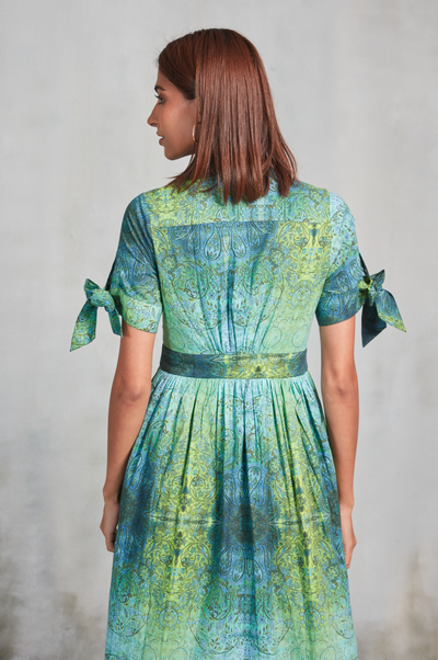 ASHLEY MIDI DRESS LAHORE AQUA