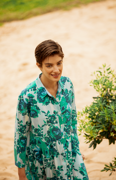 DEAUVILLE SHORT DRESS PETUNIA LIGHT BLUE