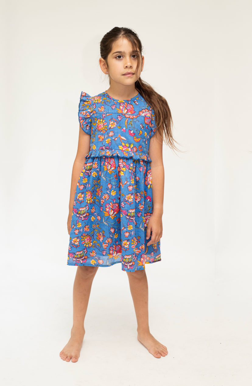 NICOLE GIRLS DRESS BARU LIGHT BLUE