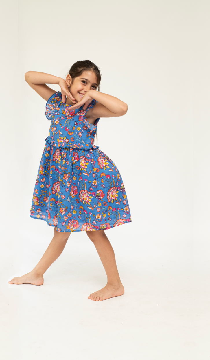 NICOLE GIRLS DRESS BARU LIGHT BLUE