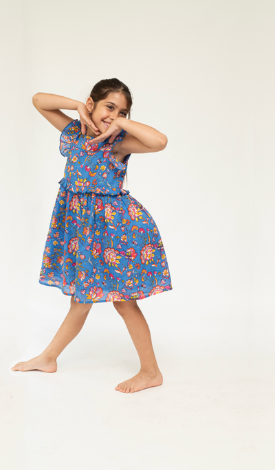 NICOLE GIRLS DRESS BARU LIGHT BLUE