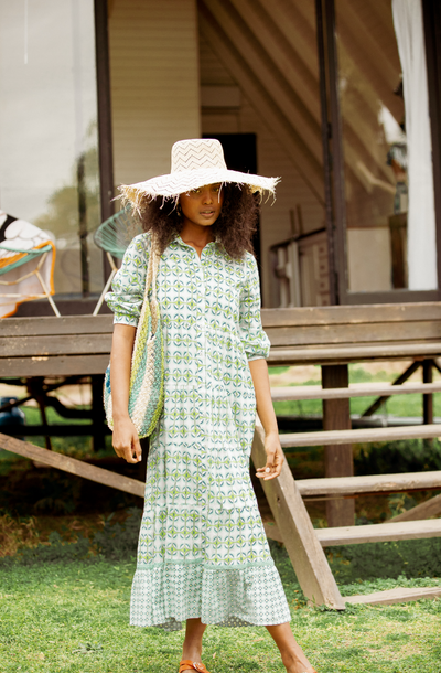 JINETTE MAXI DRESS CALI AQUA