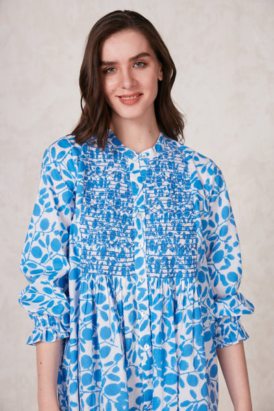 TALIA SHORT DRESS OKARI BLUE