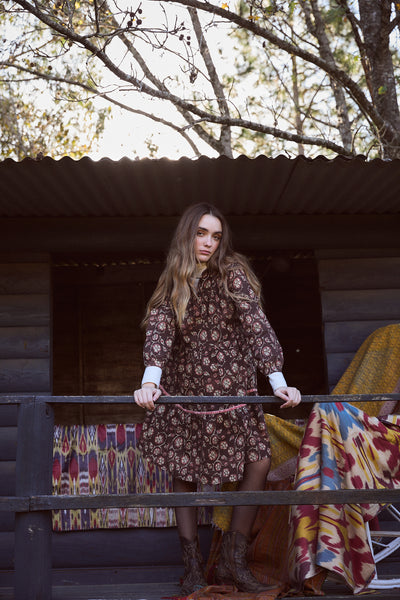 TYLER SHORT DRESS BHIM BROWN