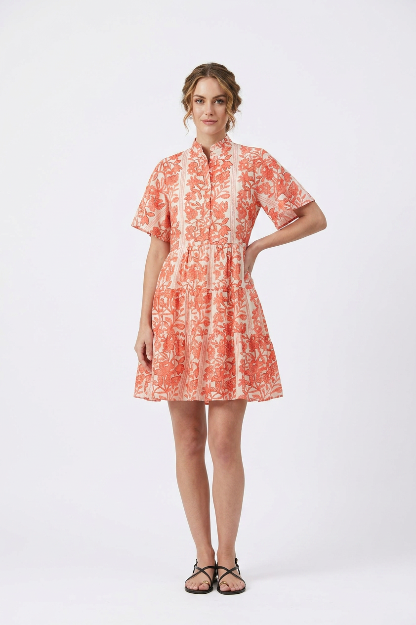 VIBEKA SHORT DRESS SERENDIPIA ORANGE – Ros-Garden