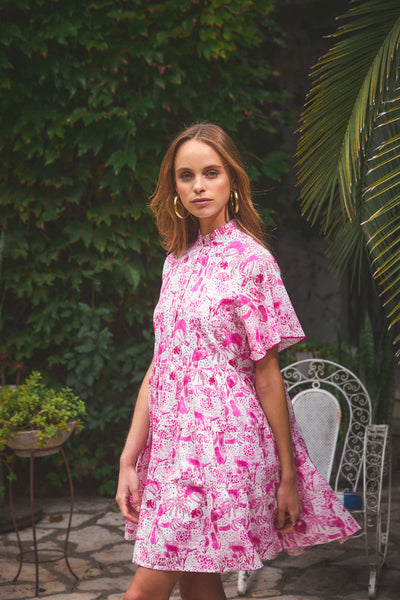 VIBEKA SHORT DRESS ANAPLOIS PINK