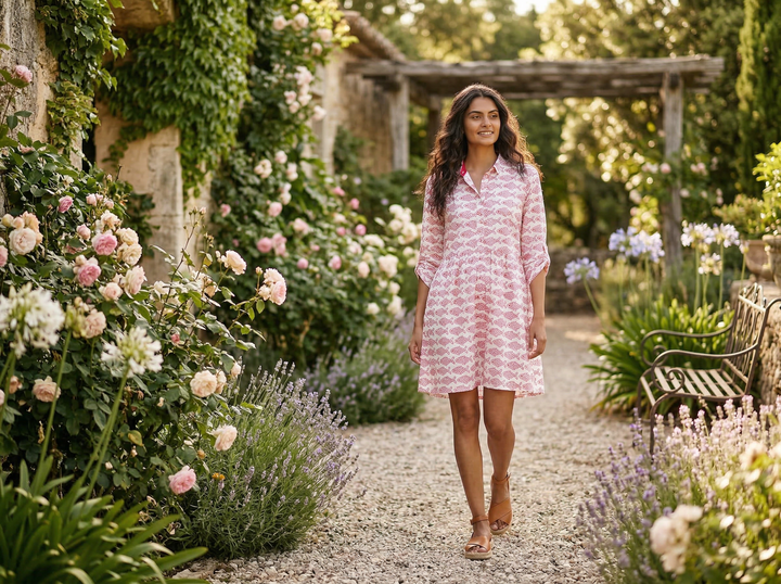 DEAUVILLE SHORT DRESS COI RED – Ros-Garden